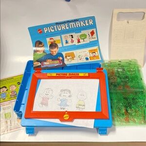 1969 Mattel PICTURE MAKER Featuring PEANUTS Charlie Brown Lucy Linus Snoopy used